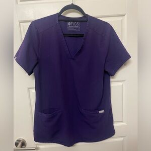 Purple Casma Three-Pocket Scrub Top M Medium Figs